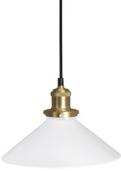 August Ø25 Wit raamlamp Van PR Home - Lampenkap van opaalwit glas en lamphouder van metaal in de kleur geborsteld messing.