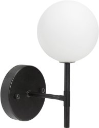 Sigma 25cm Zwart badkamerlamp Van PR Home - Omdat de glazen kap met de hand wordt gemaakt, kunnen er af en toe luchtbelletjes in het glas zitten en kunnen er ongelijkheden in de dikte van het glasoppervlak voorkomen.