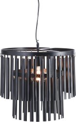 Marlow Ø45 Zwart hanglamp Van PR Home - Kroonluchter Marlow, moderne kroonluchter in zwart metaal met hangende metalen staven in 2 lagen.