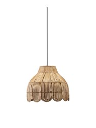 Pia Ø24 Natuur hanglamp Van PR Home - De Pia plafondlamp is handgemaakt van het natuurlijke materiaal burifiber en jutedraad en heeft een gebogen rand aan de onderkant.