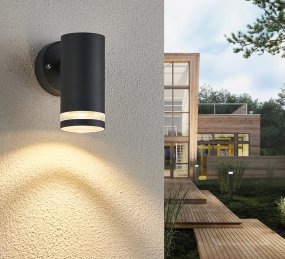 Cylinder Antraciet buitenlamp Van Lampan - Lampan lyser fint ner p&aring; v&auml;ggen och skapar en h&auml;rlig atmosf&auml;r.