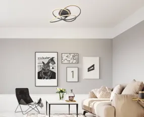 Panda Ø60 Zwart plafondlamp Van Globo Lighting - Den har en fast installerad LED-panel som avger ett varmvit ljus och skapar en behaglig och inbjudande atmosf&auml;r i rummet.
