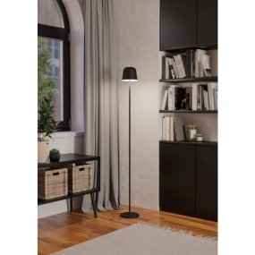 Mannera 140cm Zwart Draagbare Van Eglo - Dankzij de draadloze functie kan de lamp vrij in de kamer worden geplaatst en verspreidt hij een gelijkmatig en aangenaam licht - ideaal om sfeer te creëren of om bij te lezen.