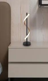 Watkins 50cm Zwart tafellamp Van Globo Lighting - Sk&auml;rmen i aluminium med tr&auml;look och opal plast ger en mjuk och j&auml;mn ljusspridning f&ouml;r en behaglig atmosf&auml;r.