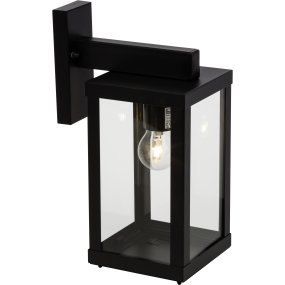 Gaia Zwart buitenlamp Van Brilliant - De Gaia buitenwandlamp is ideaal voor het cre&euml;ren van functionele en sfeervolle verlichting bij uw voordeur of gevel.