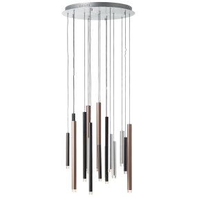 Cembalo Ø55 Aluminium hanglamp Van Brilliant - De hanglamp is dimbaar in drie standen met een standaard wandschakelaar en de kabel is in lengte verstelbaar, zodat hij perfect boven eettafels of in gangen past.