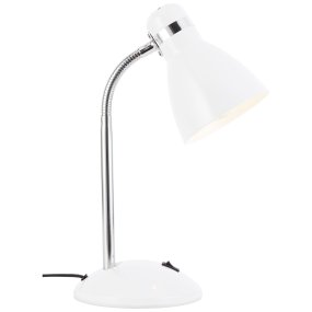 Allison 34cm Wit bureaulamp Van Brilliant - De lamp heeft een ingebouwde tuimelschakelaar, waardoor u hem eenvoudig aan en uit kunt zetten.