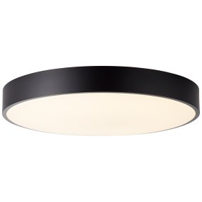 Slimline Ø50 Zwart plafondlamp Van Brilliant - Dankzij het eenvoudige ontwerp past de lamp in elke omgeving zonder dat hij misplaatst lijkt, ongeacht of hij in gangen, trappenhuizen, entrees of in de woonkamer wordt geplaatst.