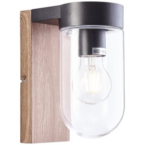 Cabar Donker hout buitenlamp Van Brilliant - Cabar is een buitenwandlamp die zorgt voor een perfecte verlichting bij de entree of terrasdeur, waardoor de veiligheid in het donker wordt vergroot.