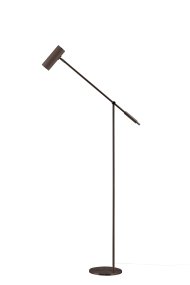 Hubble Read Bronzen vloerlamp Van Globen Lighting - De gladde, geribbelde kap geeft de lamp een onderscheidende uitstraling en kan worden gekanteld om het licht precies daar te richten waar het nodig is.
