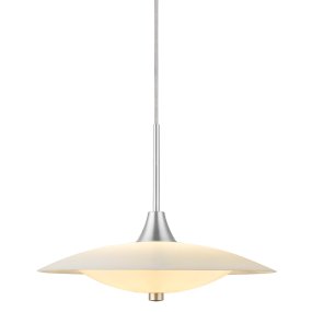Baroni Ø35 Aluminium hanglamp Van Halo Design - Het mondgeblazen opaalglas in combinatie met het geborstelde aluminium zorgt voor een tijdloos design.