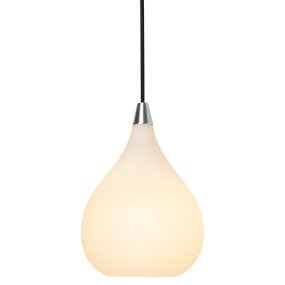 Drops Ø17 Wit Van Halo Design - De kap van mondgeblazen opaalglas zorgt voor een fijne lichtverspreiding en in combinatie met de details in geborsteld aluminium draagt de lamp bij aan een mooie sfeer in de kamer.