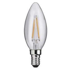 LED E14 Kaarslamp 2W 2700K Transparant Van Unison - Met een vermogen van 2W en een warm, zacht licht van 2700K cre&euml;ert het een gezellige sfeer in zowel moderne als klassieke omgevingen.