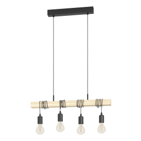 Townshend 70cm Hout Van Eglo - De natuurlijke houten balk in combinatie met de zwarte details zorgt voor een warme en industri&euml;le uitstraling.