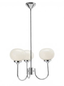 Elsy 3 Ø45 Chroom Van PR Home - Gemaakt van metaal met een chromen afwerking en witte glazen kappen.