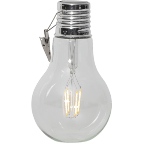 Fille Transparant solarlamp Van Star Trading - Cre&euml;er een gezellige sfeer in de tuin of op het balkon met deze hangende solar decoratie in de vorm van een klassieke gloeilamp.