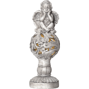 Angel Grijs solarlamp Van Star Trading - De ingebouwde verlichting verspreidt een zachte, warmwitte gloed die een kalme en uitnodigende sfeer cre&euml;ert wanneer het donker wordt.