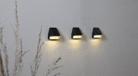 Mini 3-p Zwart solarlamp Van Star Trading - Kleine lantaarns op zonne-energie in een verpakking van 3.