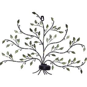 Tree of life Groente solarlamp Van Star Trading - Op zonne-energie werkende wanddecoratie in de vorm van de Levensboom, gemaakt van metaal met decoratieve groene bladeren.