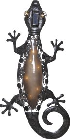 Gecko Zwart solarlamp Van Star Trading - De Gecko solar decoratie is een unieke en decoratieve wandlamp in de vorm van een hagedis.