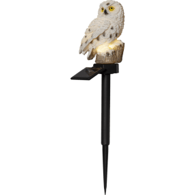 Owl Gebroken wit solarlamp Van Star Trading - De uil op zonne-energie is een prachtige en decoratieve verlichting voor de tuin.