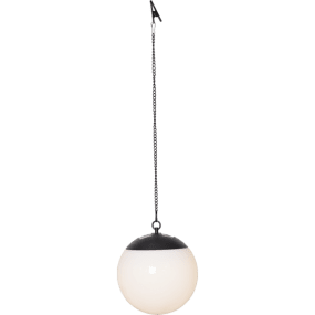 Globus Wit solarlamp Van Star Trading - Globus is een stijlvolle hangende solar lamp gemaakt van wit PS die eenvoudig op te hangen is met de meegeleverde ketting en clip.