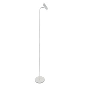 Mini Wit vloerlamp Van Oriva - De Mini vloerlamp is gemaakt van metaal in de kleur wit en heeft een beweegbare spot voor optimale verlichting.