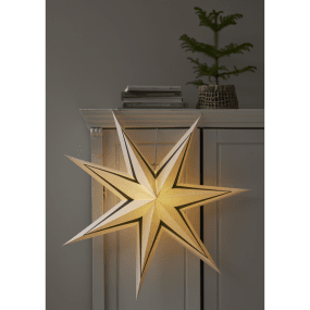 Stripe Ø77 Wit/groen Van Star Trading - Koop een snoerhouder en een lichtbron om de ster te verlichten.