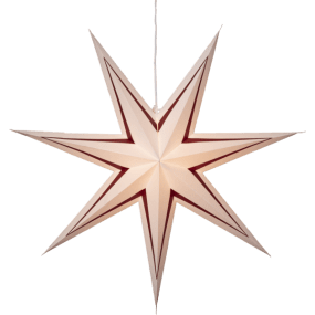 Stripe Ø77 Wit/rood Van Star Trading - Koop een snoerhouder en een lichtbron om de ster te verlichten.