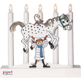 Pippi Wit Van Star Trading - Een prachtige kaarsenhouder die de kerstsfeer en vreugde verspreidt en leuk is om de hele winter in huis te hebben.