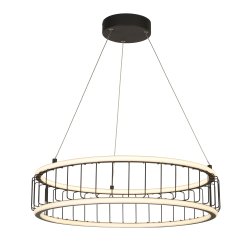 Circolo Ø57 Zand zwart hanglamp Van Searchlight - Deze unieke eigenschap zorgt voor een evenwichtige en gelijkmatig verdeelde verlichting, perfect voor in de woonkamer, hal, keuken of boven de eettafel.