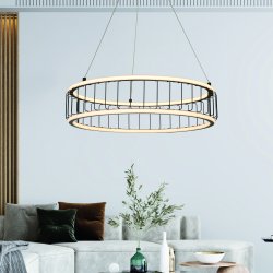 Circolo Ø57 Zand zwart hanglamp Van Searchlight - Deze unieke eigenschap zorgt voor een evenwichtige en gelijkmatig verdeelde verlichting, perfect voor in de woonkamer, hal, keuken of boven de eettafel.