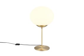 Fomento 52cm Mat messing tafellamp Van Trio Lighting - De combinatie van mat messing en wit glas creëert een gevoel van luxe en verfijning.
