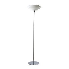 DL31 Chroom vloerlamp Van Dyberg Larsen - De lampen uit de DL-serie hebben drie ronde, schotelvormige kappen die een klassieke en eenvoudige stijl cre&euml;ren voor minimalistische woningen.