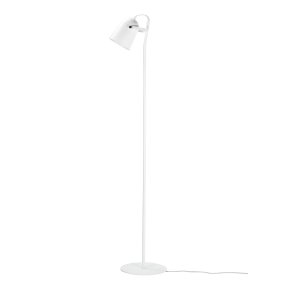 Oslo Wit vloerlamp Van Dyberg Larsen - Met zijn strakke, matwitte design en verstelbare lampenkap creëert Oslo een aangenaam lichtpunt dat perfect past in de woonkamer, bij de leesstoel of in de slaapkamer.
