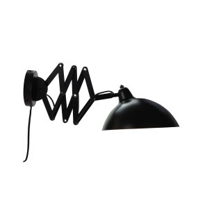Futura 60cm Zwart wandlamp Van Dyberg Larsen - Gemaakt van metaal met een zwarte buitenkant en een witte binnenkant, wat zorgt voor een minimalistische look.