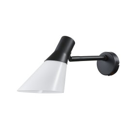 Gent 30cm Zwart wandlamp Van Dyberg Larsen - Gent is een moderne en stijlvolle wandlamp met een lampenkap van opaalglas gecombineerd met zwart metaal.