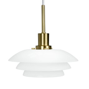 DL20 Ø20 Messing hanglamp Van Dyberg Larsen - De hanger wordt geleverd met een 3 meter lang wit textielsnoer en heeft een klassiek en modern design met mondgeblazen glas.