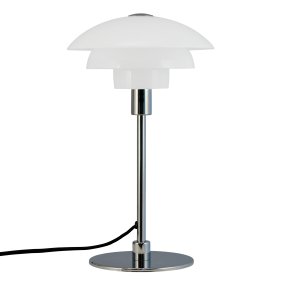 Morph 35cm Opaal tafellamp Van Dyberg Larsen - Goed om te weten bij het monteren van de lamp: De bovenste kap wordt als laatste gemonteerd, daarna moet de voet worden bevestigd.