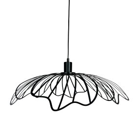 Blumen Ø60 Matzwart hanglamp Van Dyberg Larsen - Den sprider ett sofistikerat ljus och fungerar som en unik mittpunkt i hemmet, vare sig den h&auml;nger &ouml;ver matbordet, i vardagsrummet eller i entr&eacute;n.