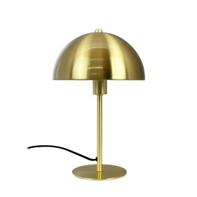 Lyon 30cm Messing tafellamp Van Dyberg Larsen - De halfronde kap zorgt voor een moderne toets en zorgt voor een aangename en gelijkmatige lichtverdeling, ideaal voor zowel taak- als sfeerverlichting.