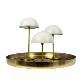 Along set 20cm Beige Draagbare Van Dyberg Larsen - De Mini tafellampen van Along in een verpakking van 3 met ingebouwde LED en touchtechnologie bieden een tijdloos en harmonieus design.