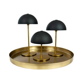 Along set 20cm Zwart Draagbare Van Dyberg Larsen - De Mini tafellampen van Along in een verpakking van 3 met ingebouwde LED en touchtechnologie bieden een tijdloos en harmonieus design.