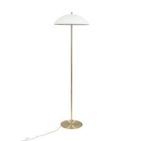 Globus Messing/beige Van Dyberg Larsen - De lamp is gemaakt van metaal en combineert een zachte beige tint met details in een messing afwerking, wat zorgt voor een harmonieuze en moderne uitstraling.
