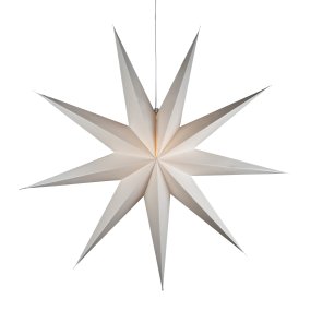 Papieren ster Ø115 Wit Van Konstsmide - Met zijn negen punten en een royale diameter van 115 cm is het een prachtige blikvanger voor het raam of als hanglamp in de kamer.