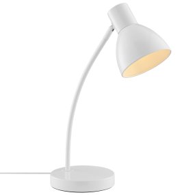 Jerry 43cm Wit bureaulamp Van Brilliant - De verstelbare lampkop maakt het gemakkelijk om het licht precies daar te richten waar het nodig is - perfect voor een bureau, slot of werkplek thuis.