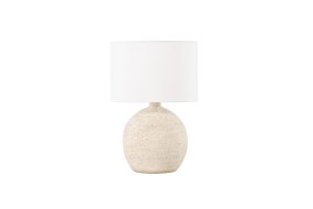 Tjörn 60cm Beige tafellamp Van Venture Design - Tj&oslash;rn heeft een ronde terracotta lampenvoet in een beige kleur, die een rustieke charme en een aardse sfeer aan uw interieur toevoegt.