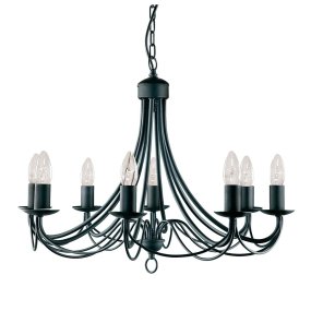Maypole Ø60 Zwart hanglamp Van Searchlight - Maypole is een indrukwekkende plafondlamp die luxe en stijl combineert in een prachtig design.
