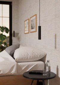 Almudaina Ø4 Zwart Van Eglo - De lamp komt bijzonder goed tot zijn recht in een groep, bijvoorbeeld meerdere lampen naast elkaar boven een keuken- of eettafel, waar hij een uniforme en elegante uitstraling cre&euml;ert.