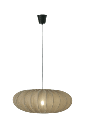 Mamsell Ø55 Grijs hanglamp Van Aneta Lighting - De Mamsell plafondlamp is bekleed met fijn geplooide stretchstof die zorgt voor een aangenaam, licht gedempt licht.